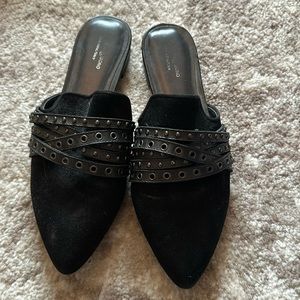 Black slip on flats